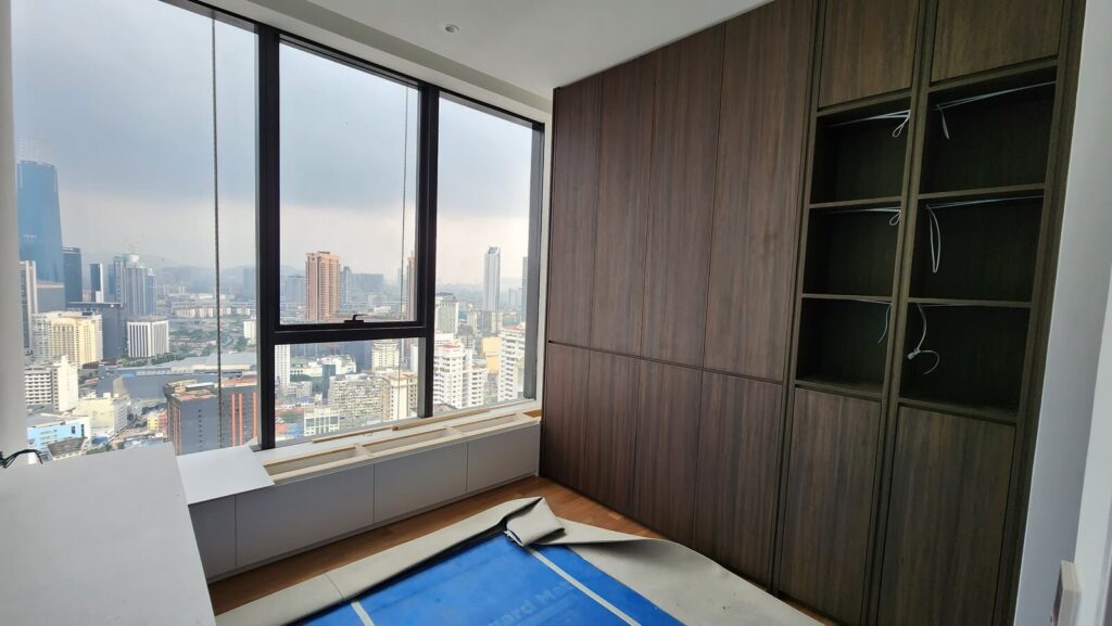 Built-in wardrobes and luxury renovation. Pavilion Ceylon Hill Suites, Kuala Lumpur.